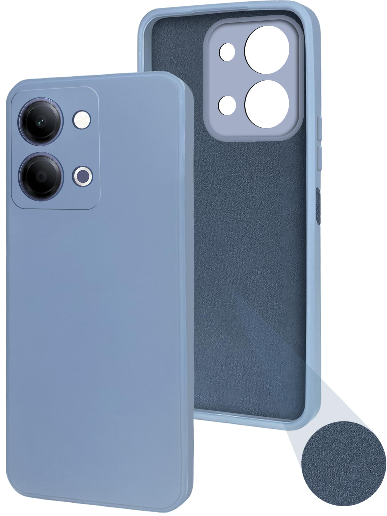 For Vivo iQOO Z11 Lite Back Cover Case (Matte Finish Silicone with Inside Fiber cloth)