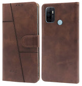 For Oppo A32 Flip Cover Case  (Stitched Leather Finish | Magnetic Closure | Inner TPU | Foldable Stand | Wallet Card Slots)