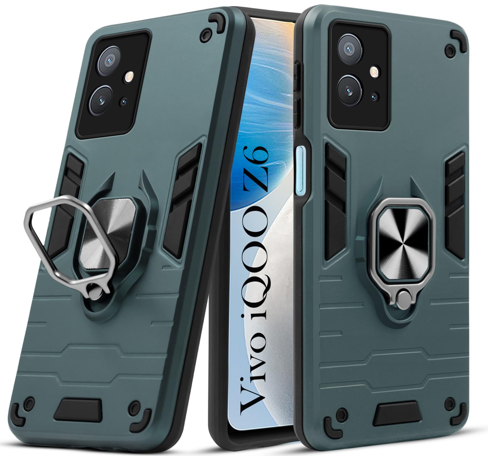 For Vivo iQOO Z6 5G Back Cover Case (Shockproof Polycarbonate Layer Hybrid Armor)