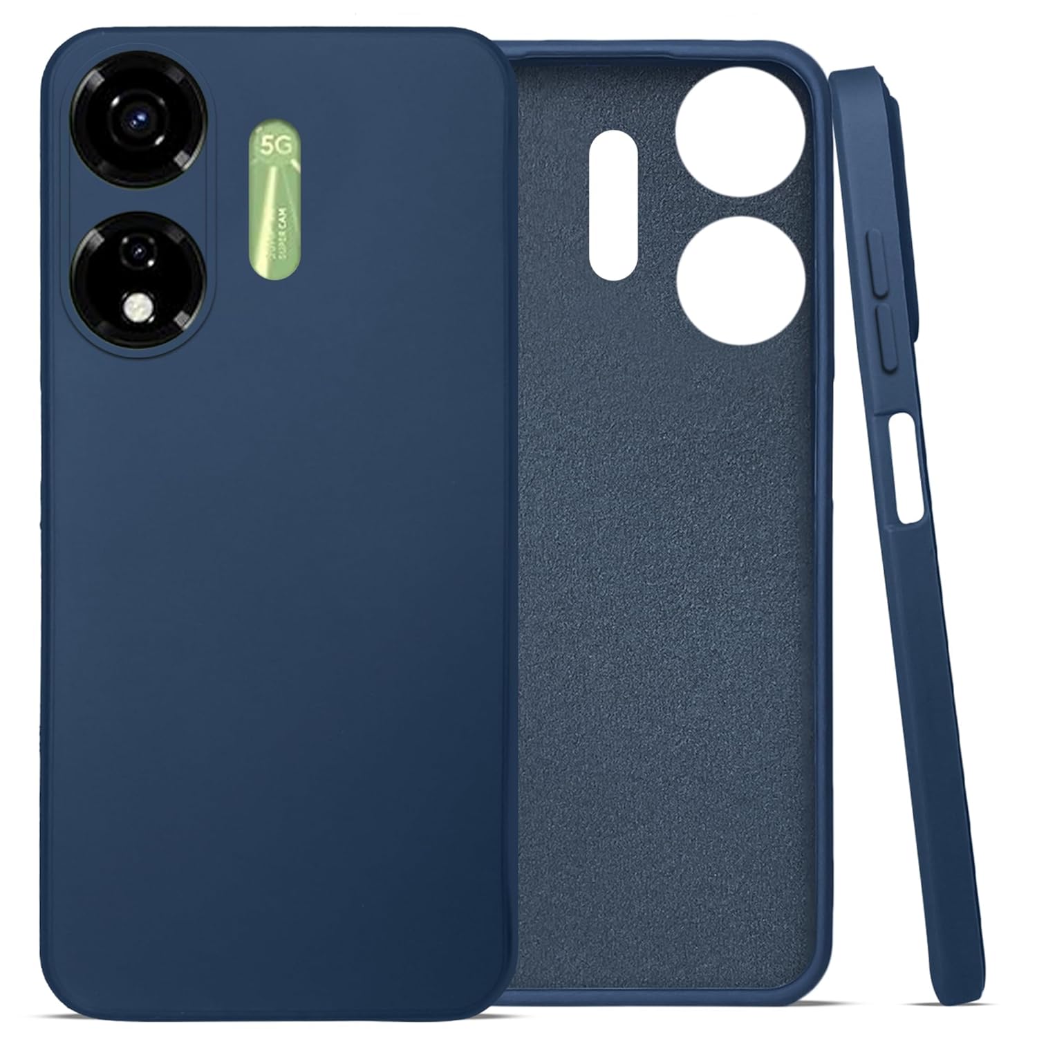 For Itel Color Pro 5G Back Cover Case (Matte Finish Silicone with Inside Fiber Cloth)