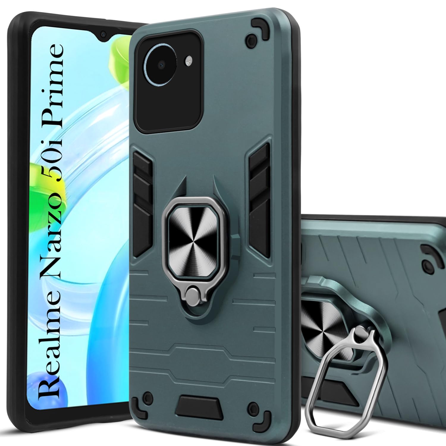 For Realme Narzo 50i Prime Back Cover Case (Shockproof Polycarbonate Dual Layer Hybrid Armor)
