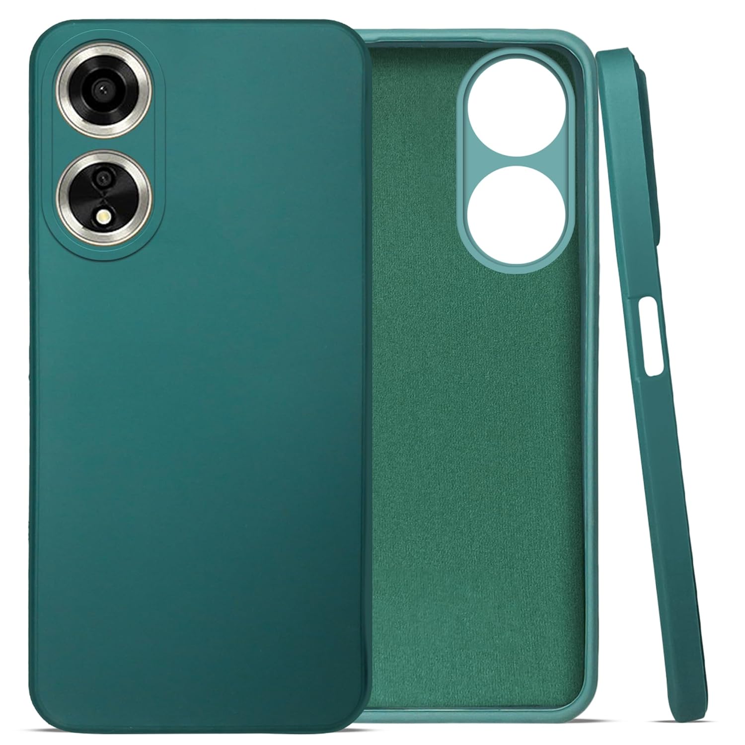 For Oppo A59 5G Back Cover Case(Matte Finish Silicone with Inside Fiber Cloth)