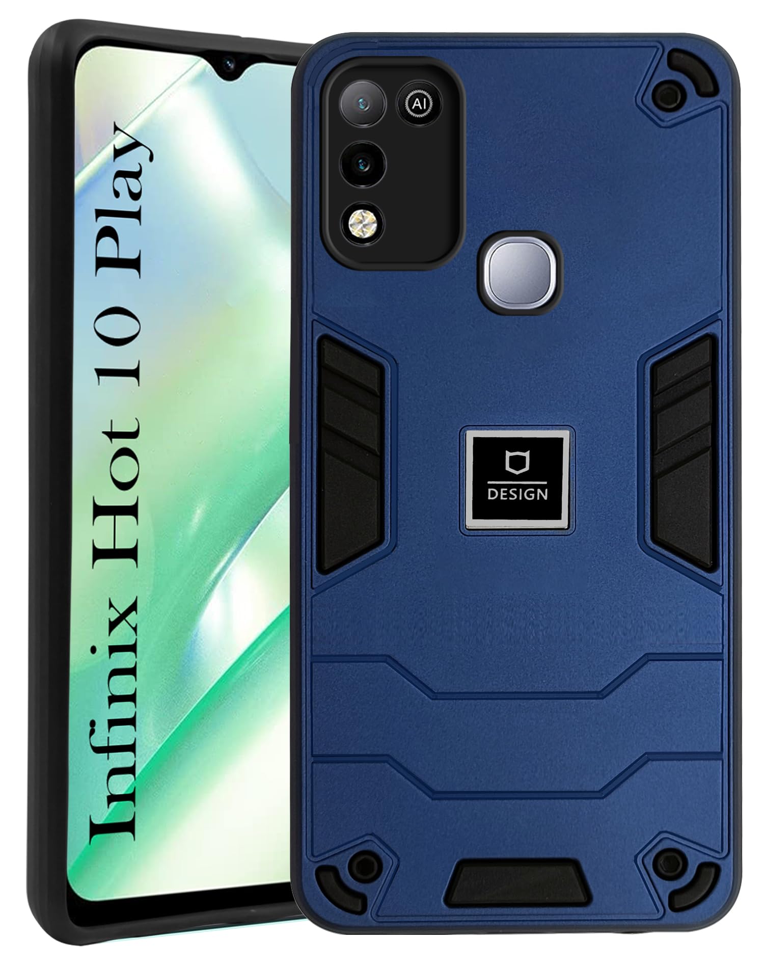 For Infinix Hot 10 Play Back Cover Case (Lightweight Hybrid Armor