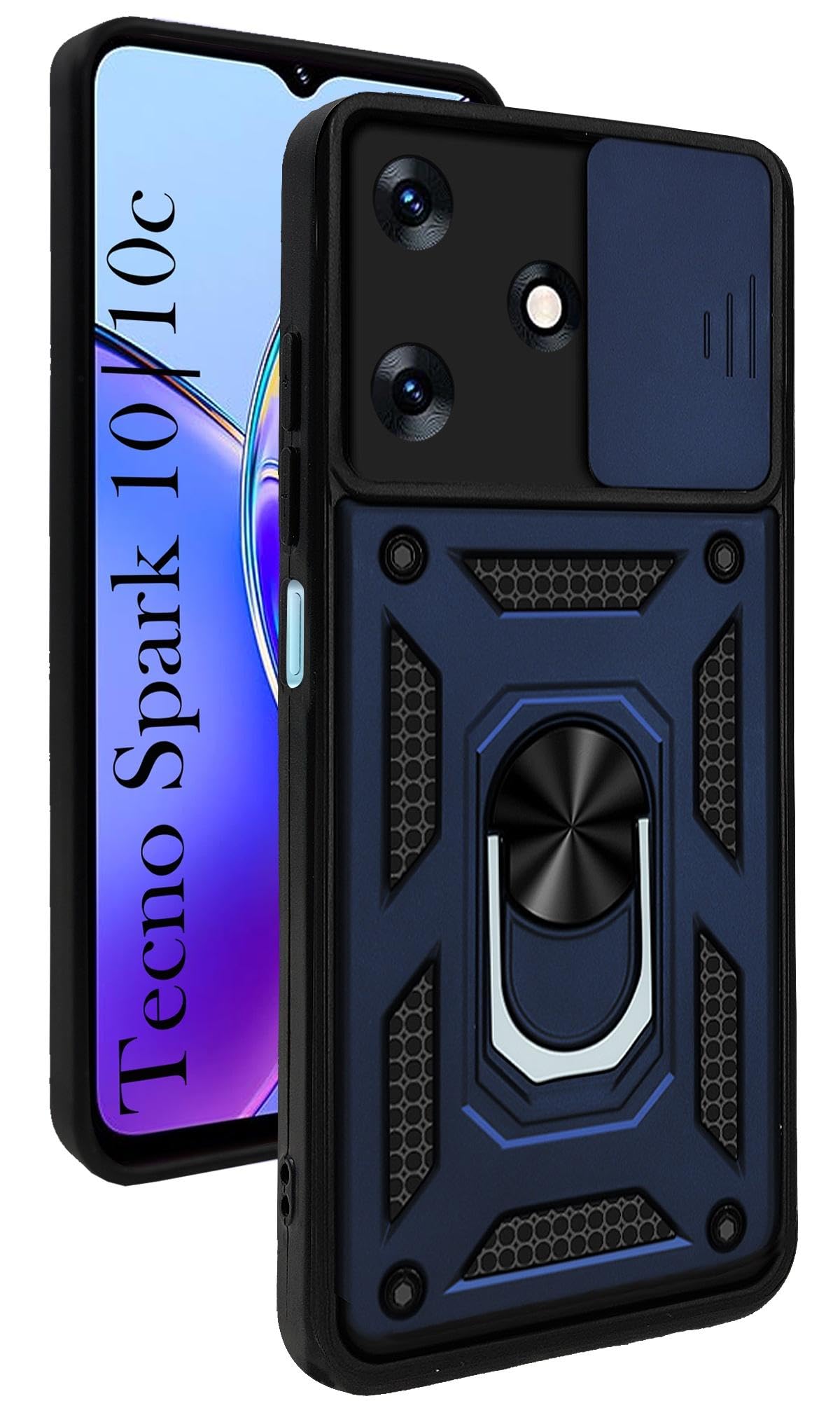 For Tecno Spark 10 | Tecno Spark 10C Back Cover Case (Hybrid Dual Armor Polycarbonate)