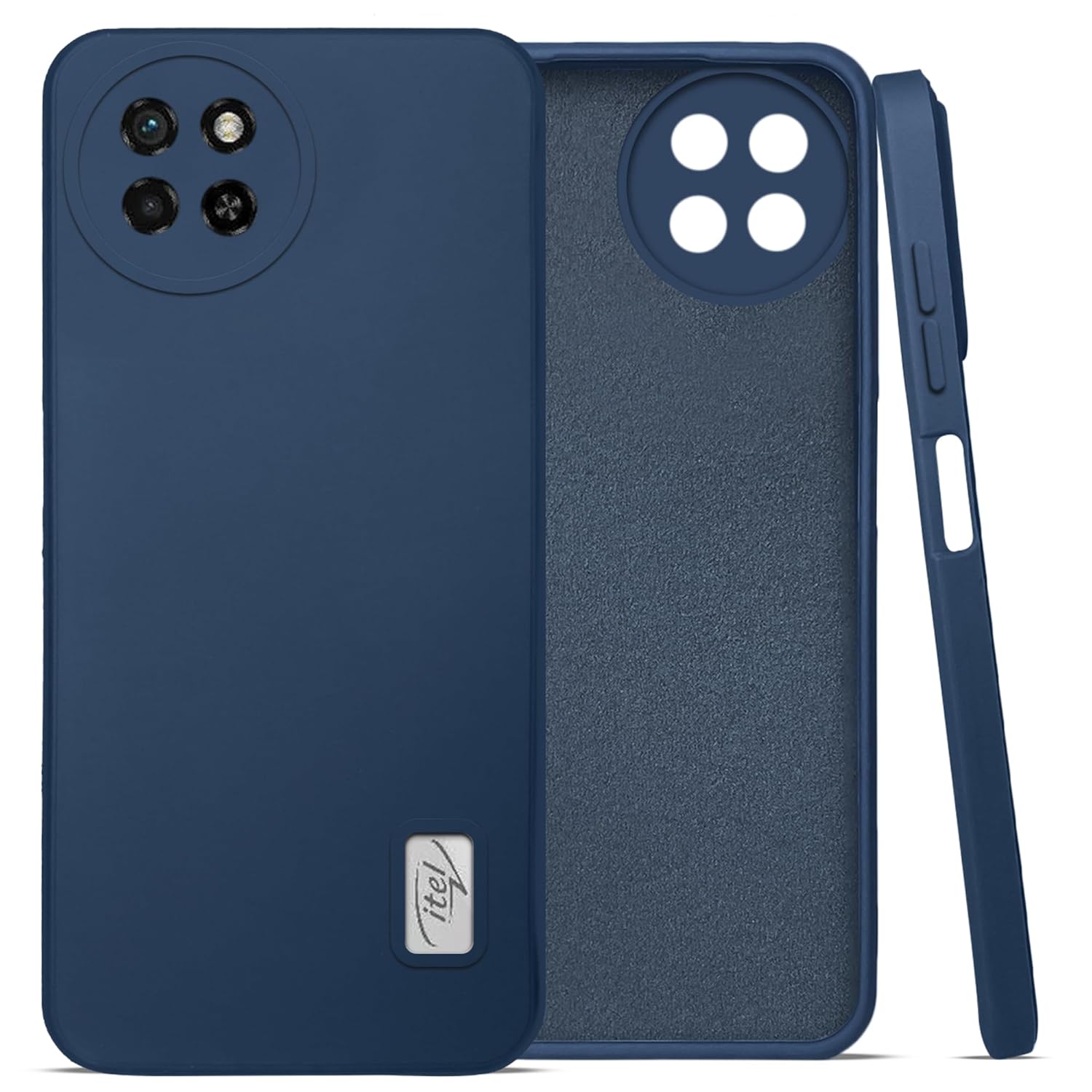 For Itel S23 Back Cover Case (Matte Finish Silicone with Inside Fiber Cloth)
