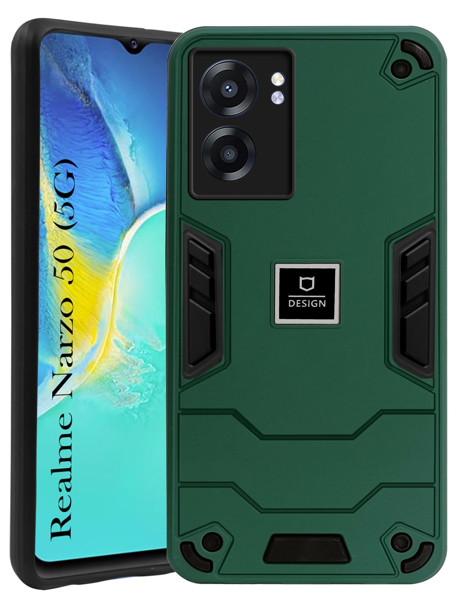 For Realme Narzo 50 Back Cover Case (Lightweight Hybrid Armor Shockproof Polycarbonate)