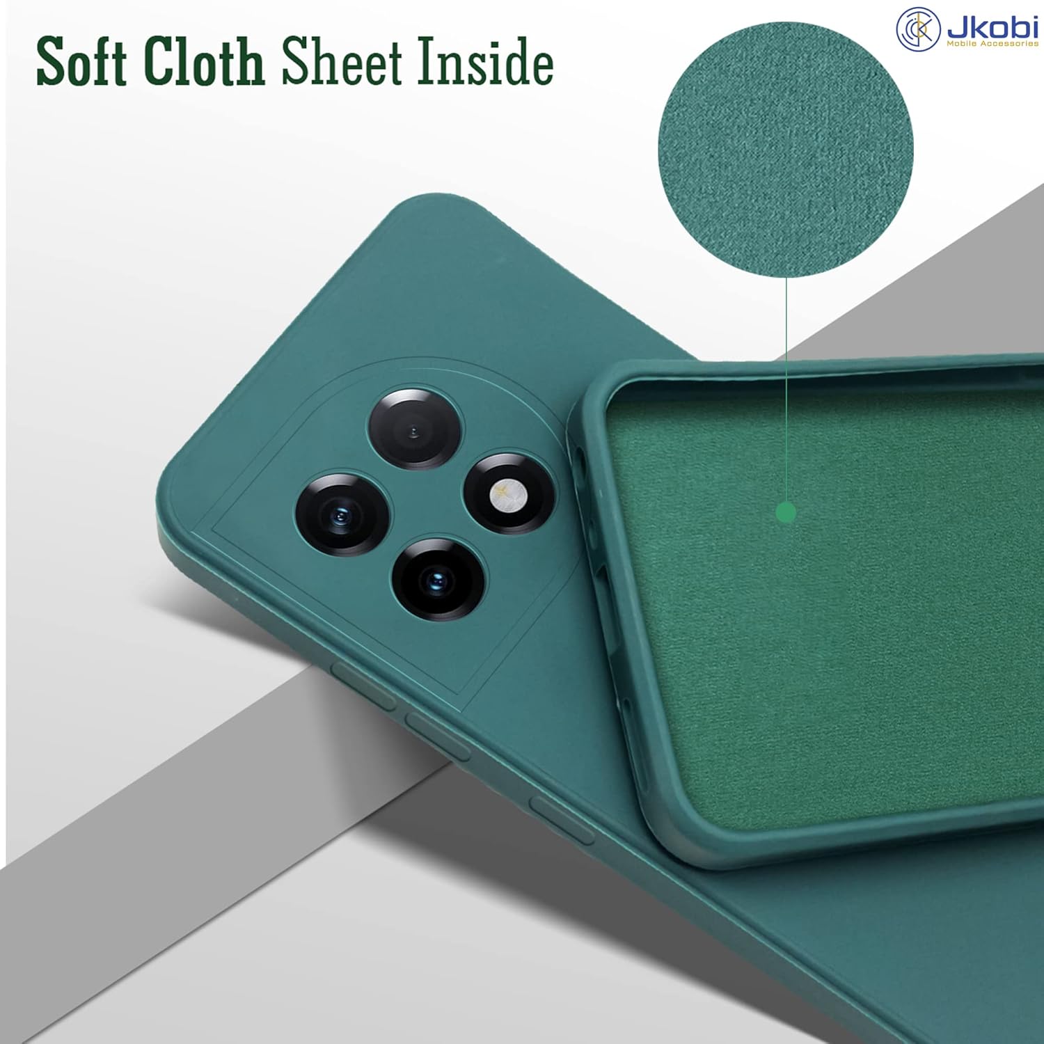 For OnePlus 11R Back Cover Case (Inside Fiber Cloth | Smooth Matte Finish | Elegant Professional Look)