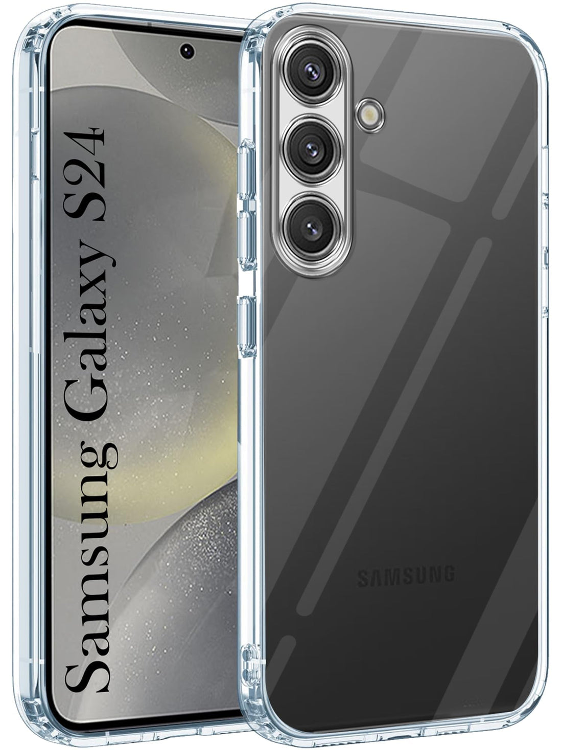 For Samsung Galaxy S24 Back Cover (Silicone Clear Shockproof Case with Camera Protection | Soft and Flexible)