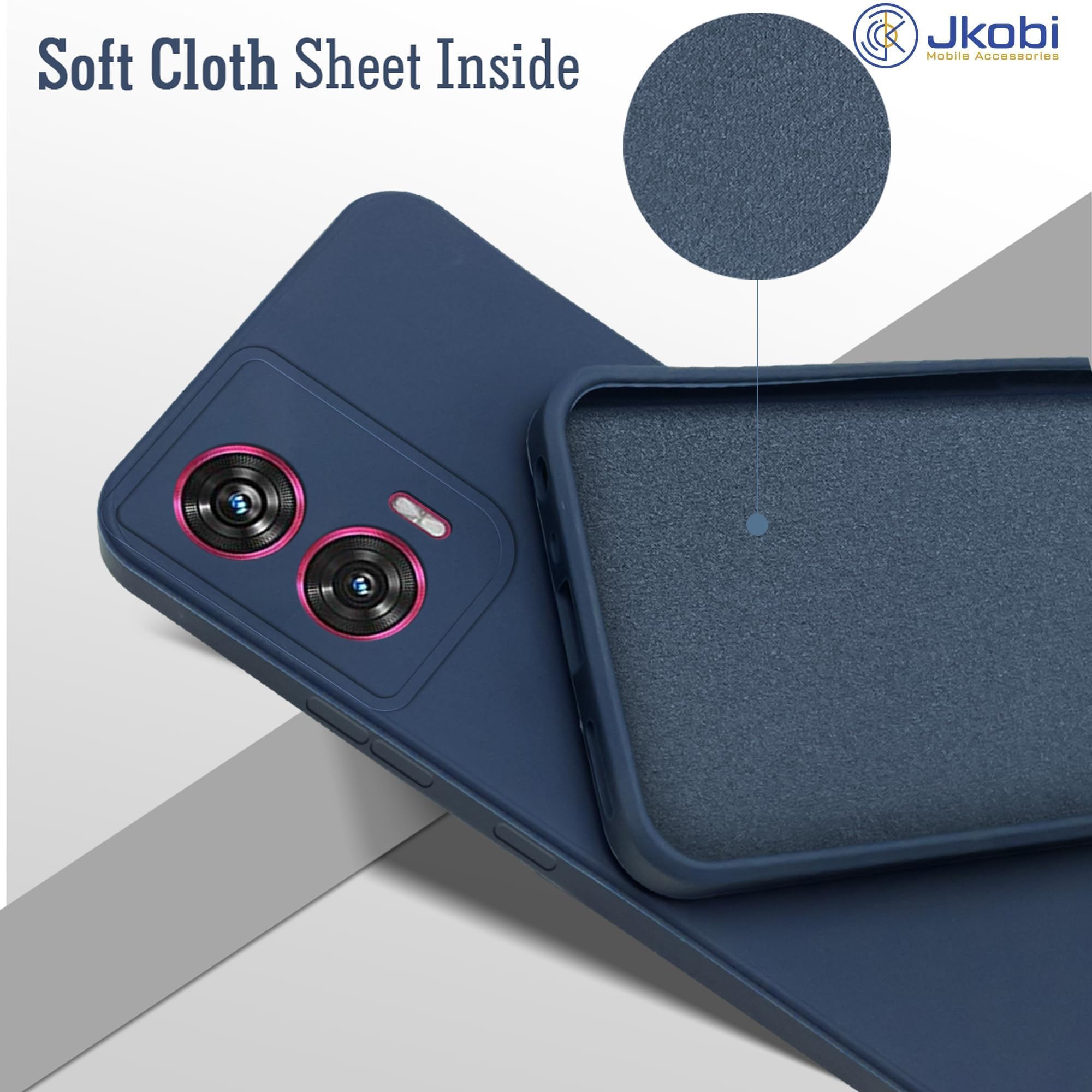For Motorola Moto Edge 60 Back Cover Case (Matte Finish Silicone with Inside Fiber cloth)