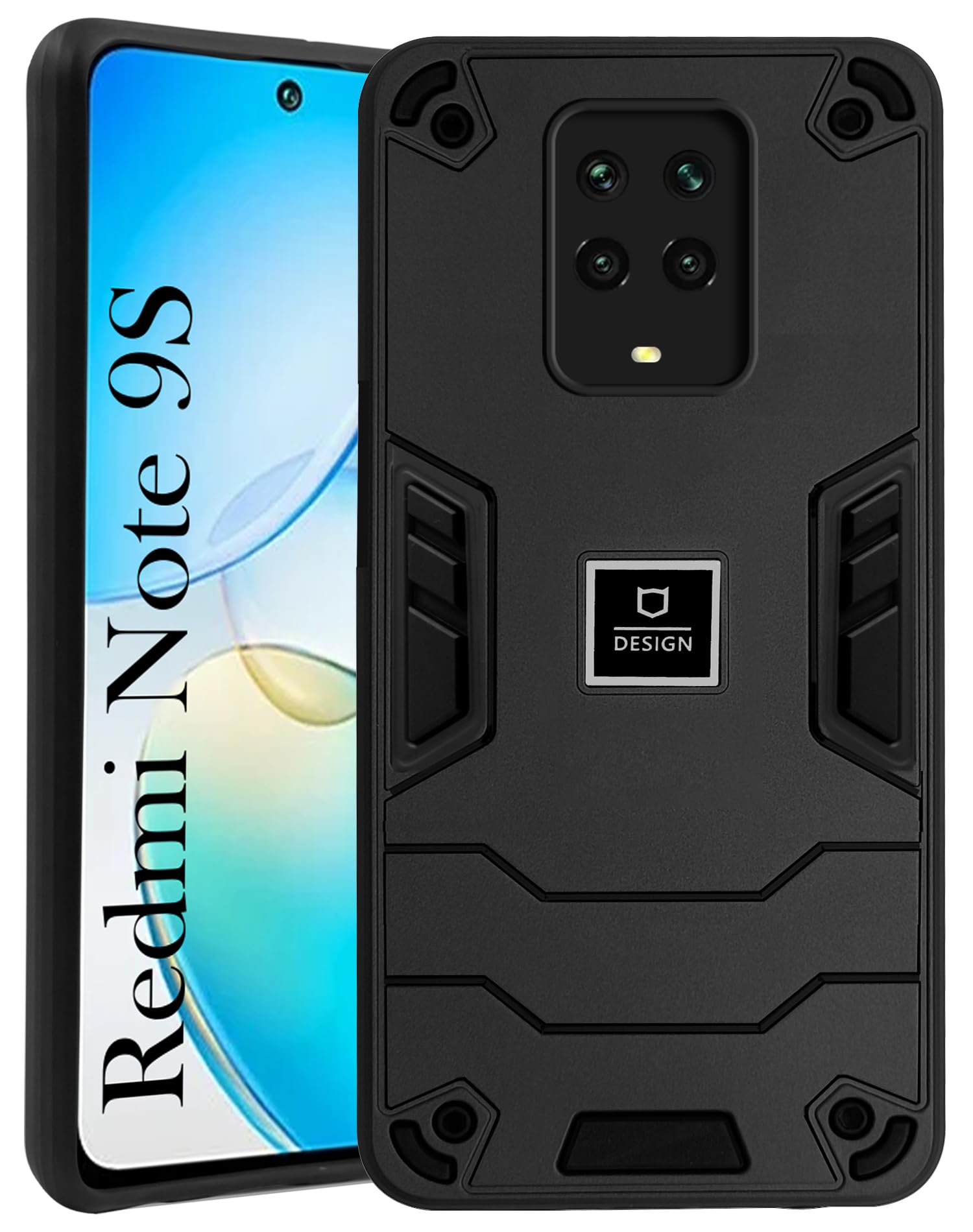 For Redmi Note 9S  Back Cover Case (Lightweight Hybrid Armor Shockproof Polycarbonate)