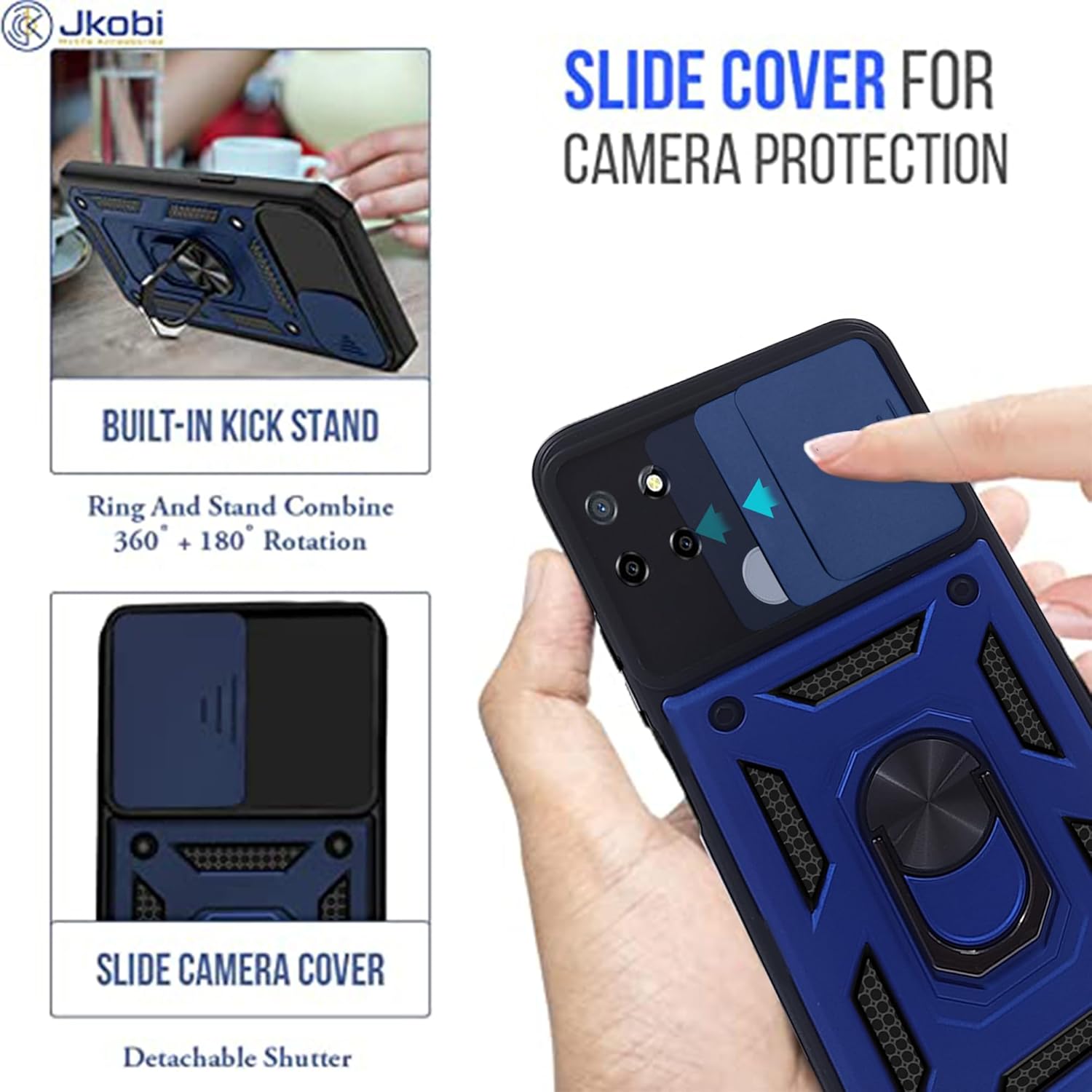 For Realme C12 Back Cover Case (Hybrid Dual Armor Polycarbonate)