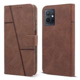 For Vivo Y75 5G | Y55 5G Flip Cover Case (Stitched Leather Finish | Magnetic Closure | Inner TPU | Foldable Stand | Wallet Card Slots)