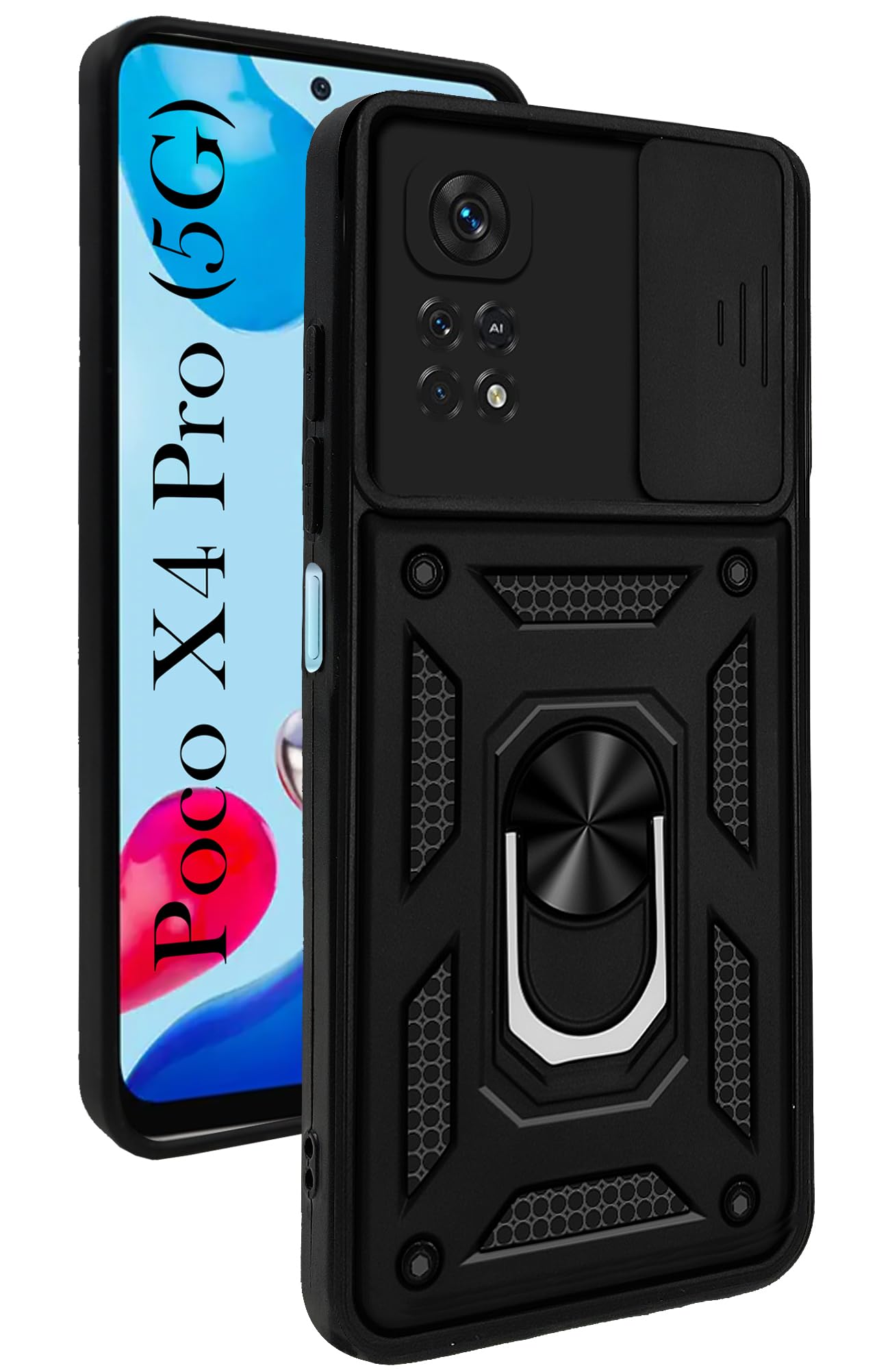 For Poco X4 Pro 5G Back Cover Case (Hybrid Dual Armor Polycarbonate)