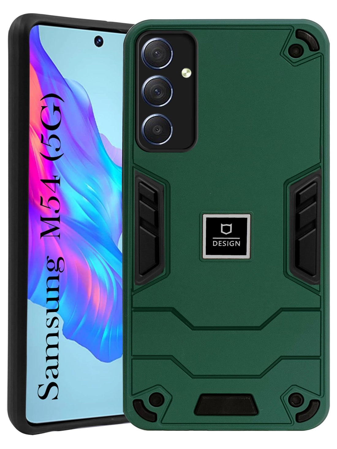For Samsung Galaxy M54 5G Back Cover Case (Lightweight Hybrid Shockproof Polycarbonate| Slim Black)