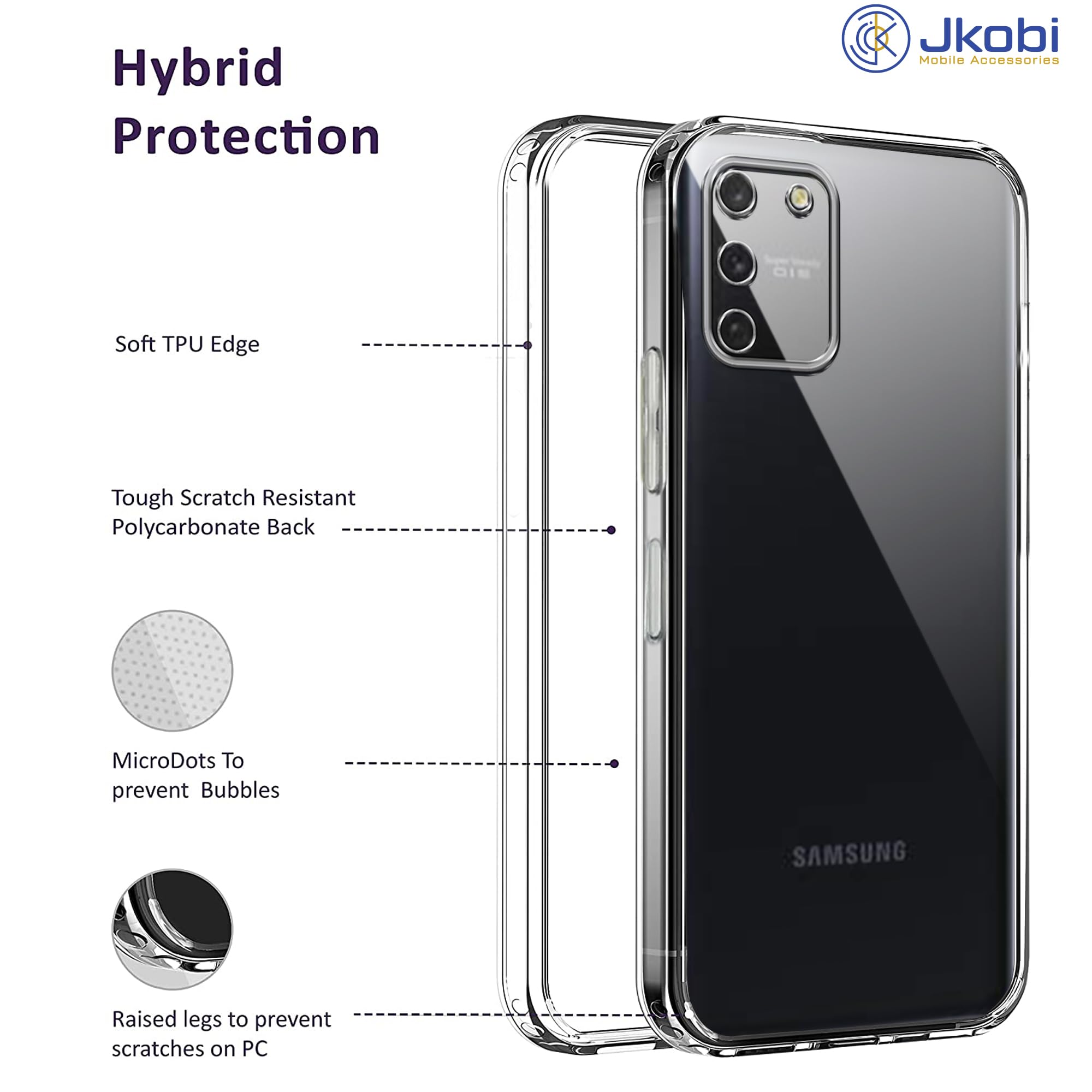 For Samsung Galaxy S10 Lite Back Cover (Silicone Clear Shockproof Case with Camera Protection | Soft and Flexible | Transparent)