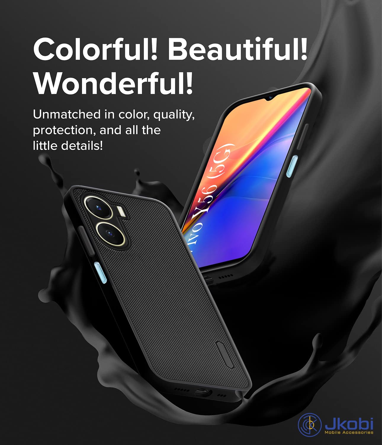 For Vivo Y56 5G Back Cover Case (Textured Grip Design | Camera Protetion | Slim and Light Weight | Soft Touch and Feel)