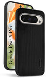 For Google Pixel 9 Pro Back Cover Case (Textured Grip Design | Micro-Fiber Cloth Inside | Slim and Light Weight | Soft Touch and Feel | Black)