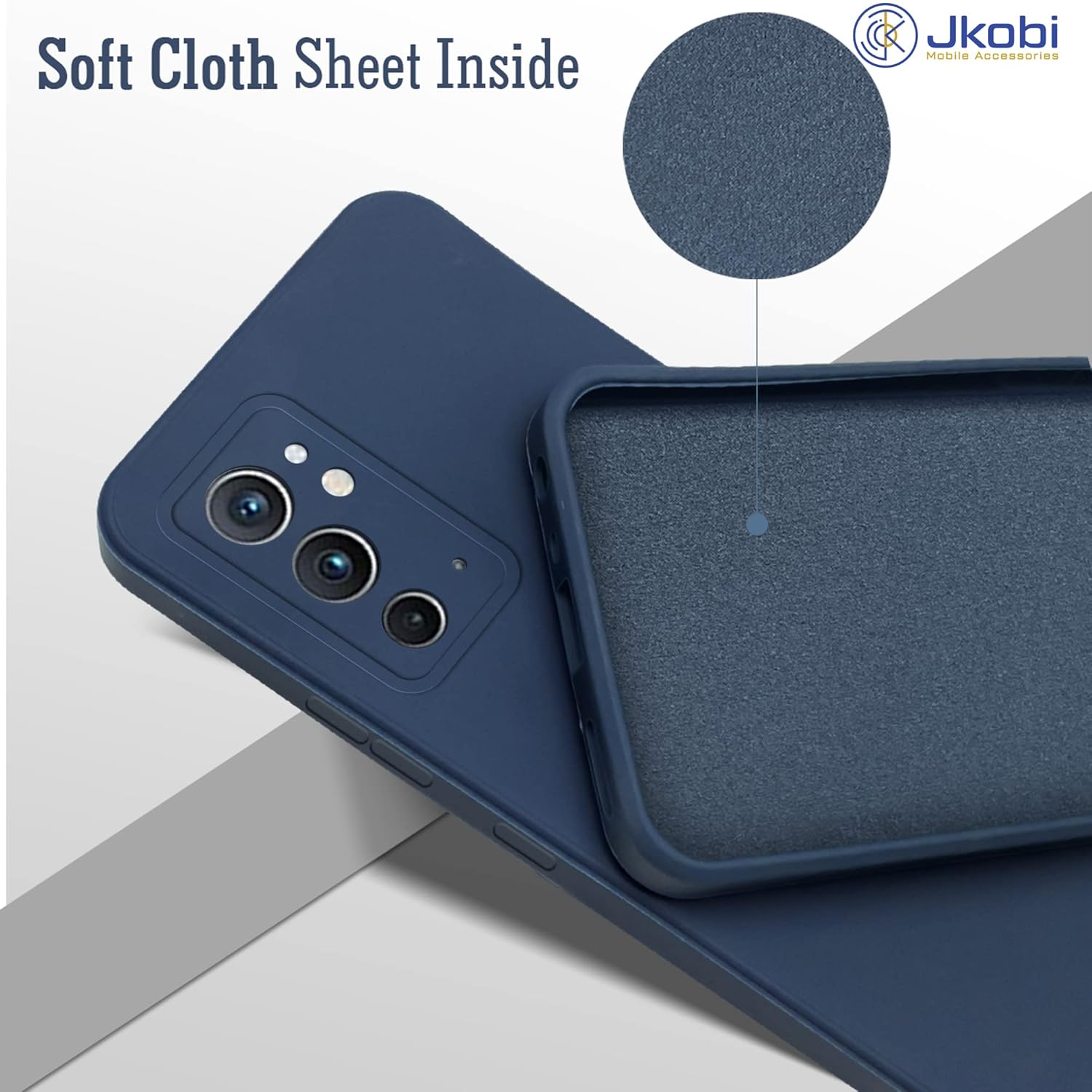 For OnePlus 9RT 5G Back Cover Case (Matte Finish Silicone with Inside Fiber Cloth)
