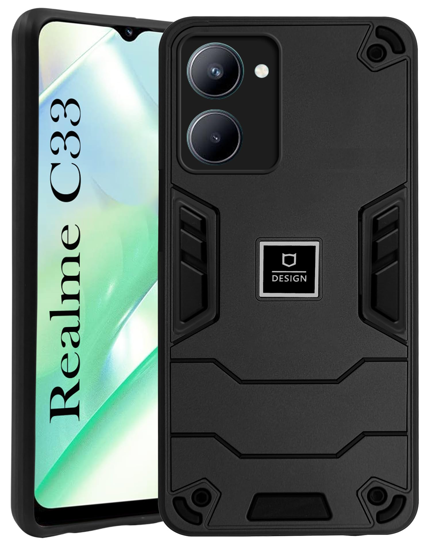 For Realme C33 Back Cover Case (Lightweight Hybrid Armor Shockproof Polycarbonate)