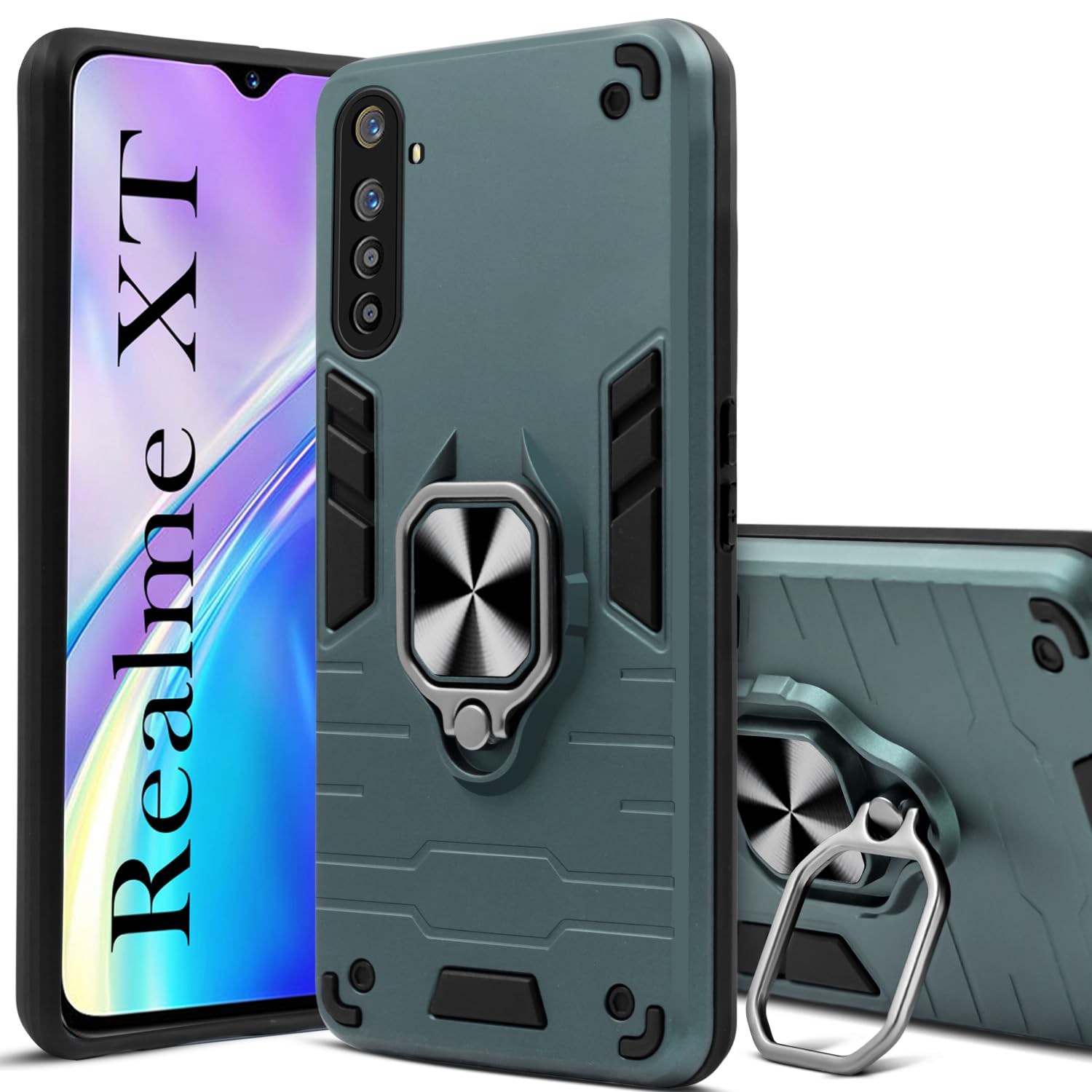 For Realme XT | Realme X2 Back Cover Case (Shockproof Polycarbonate Dual Layer Hybrid Armor)