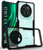 For Realme 13 Back Cover Case ( Shockproof with Polycarbonate Clear Panel | Professional Black)