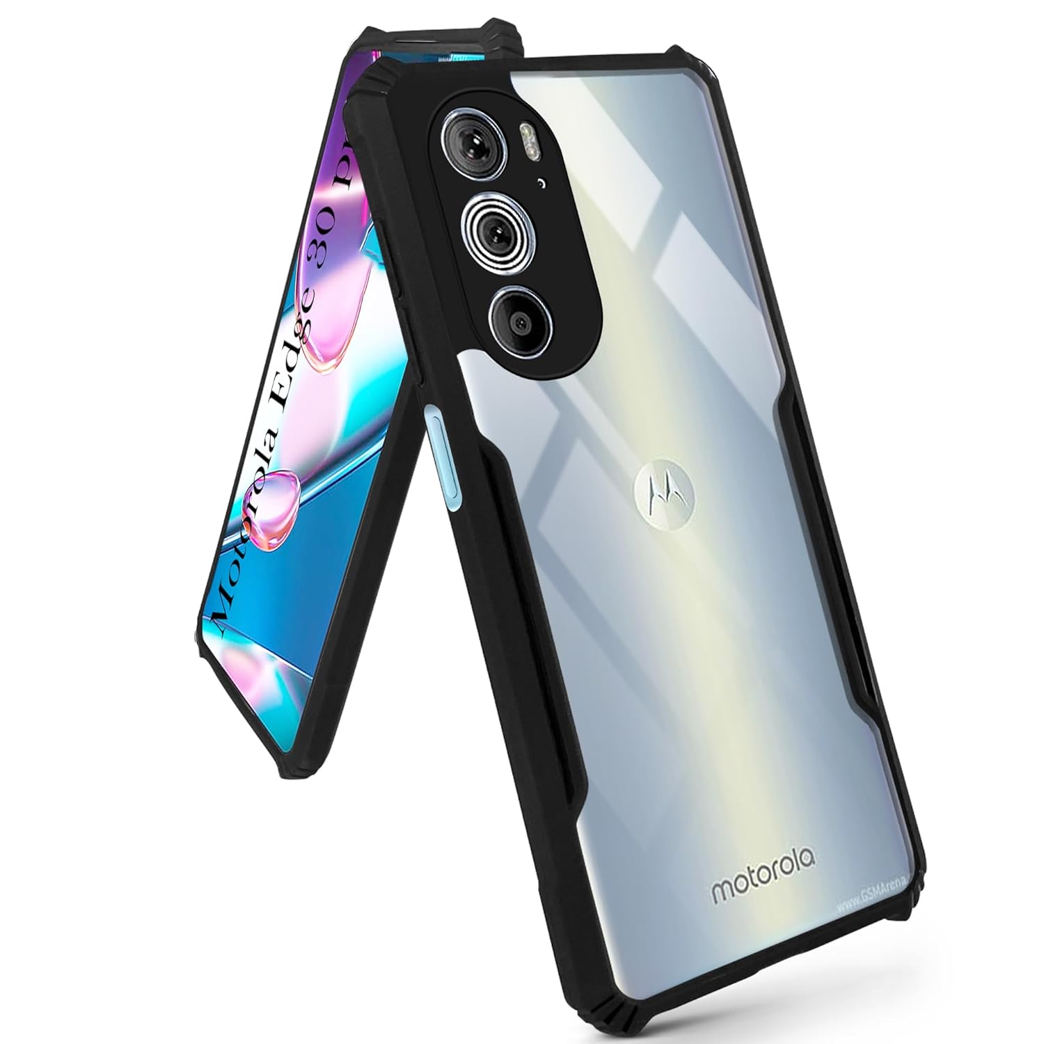 For Motorola Moto Edge 30 Pro Back Cover Case (Shockproof with Polycarbonate Clear Panel)