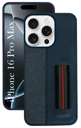 For Apple iPhone 16 Pro Max ( Professional PU Leather | Strip Chain Holder Socket)