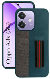 For Oppo A3X 5G | Oppo A3 5G Back Cover Case ( Professional PU Leather | Strip Chain Holder Socket)