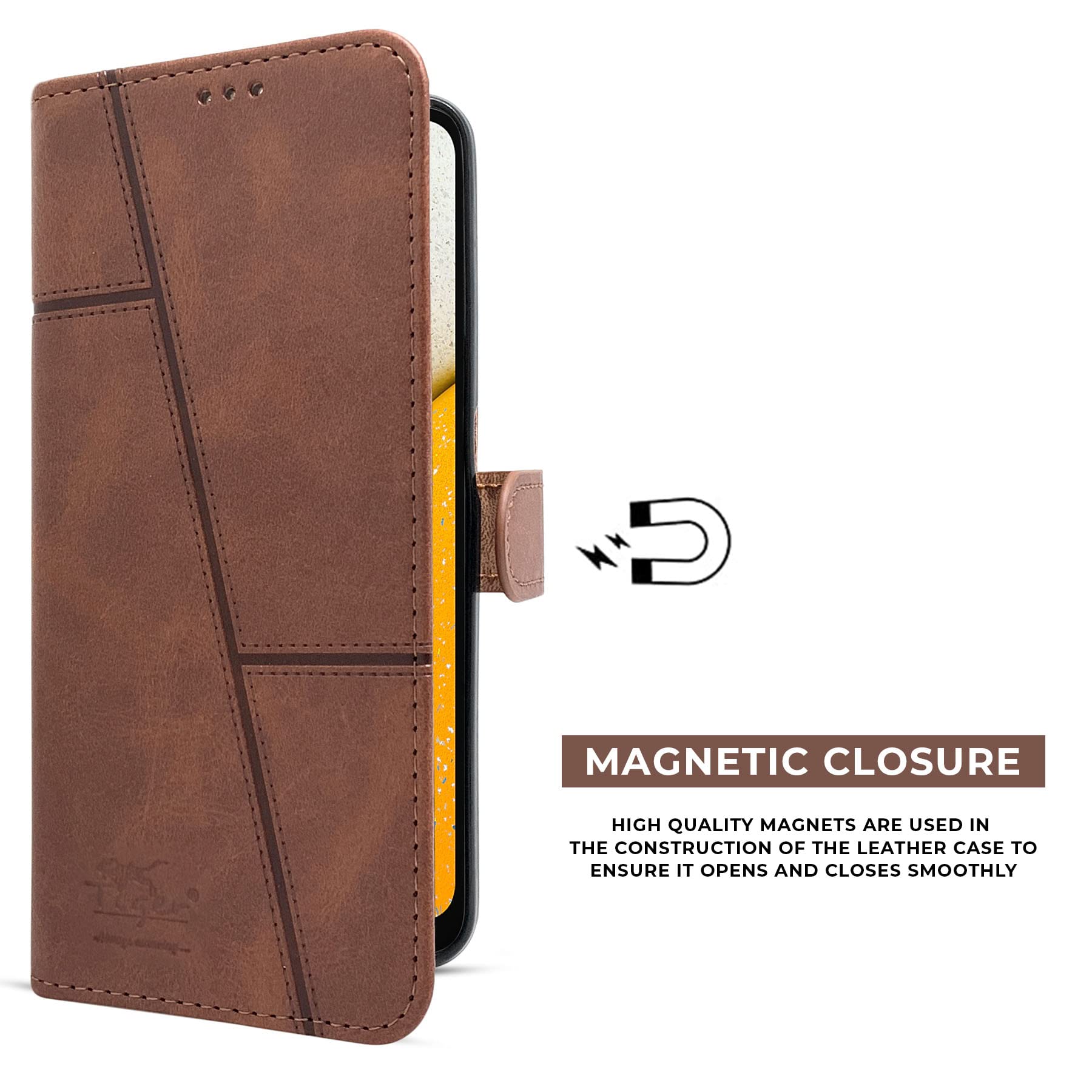 For Tecno Spark 9 Flip Cover Case (Stitched Leather Finish | Magnetic Closure | Foldable Stand | Wallet Card Slots)