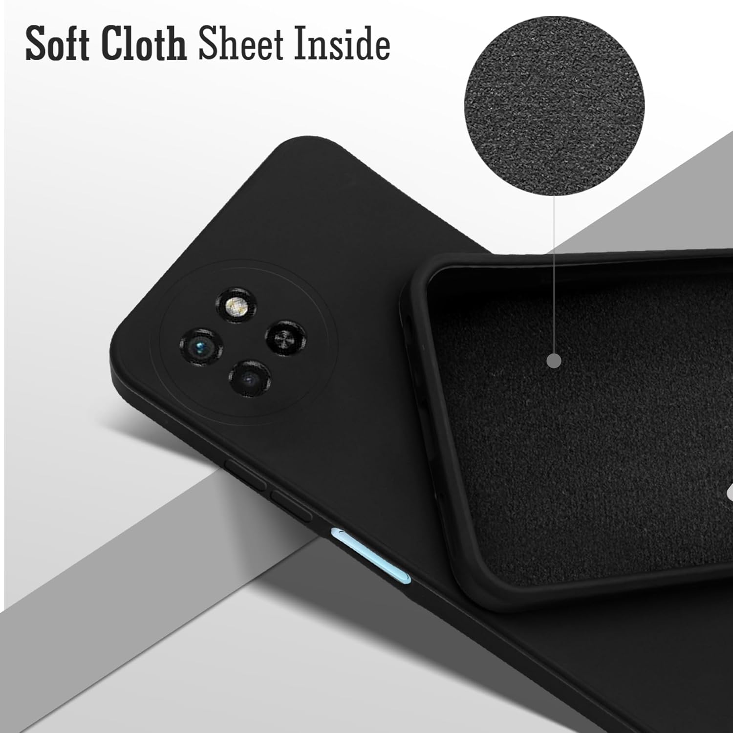 For Itel S23 Back Cover Case (Matte Finish Silicone with Inside Fiber Cloth)