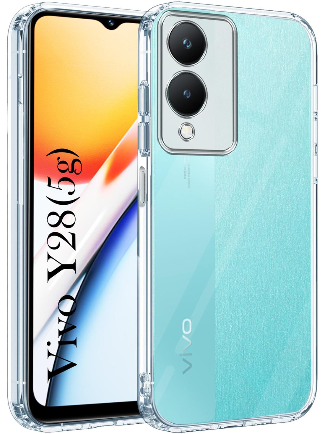 For Vivo Y28 5G Back Cover (Silicone Clear Shockproof Case with Camera Protection | Soft and Flexible)