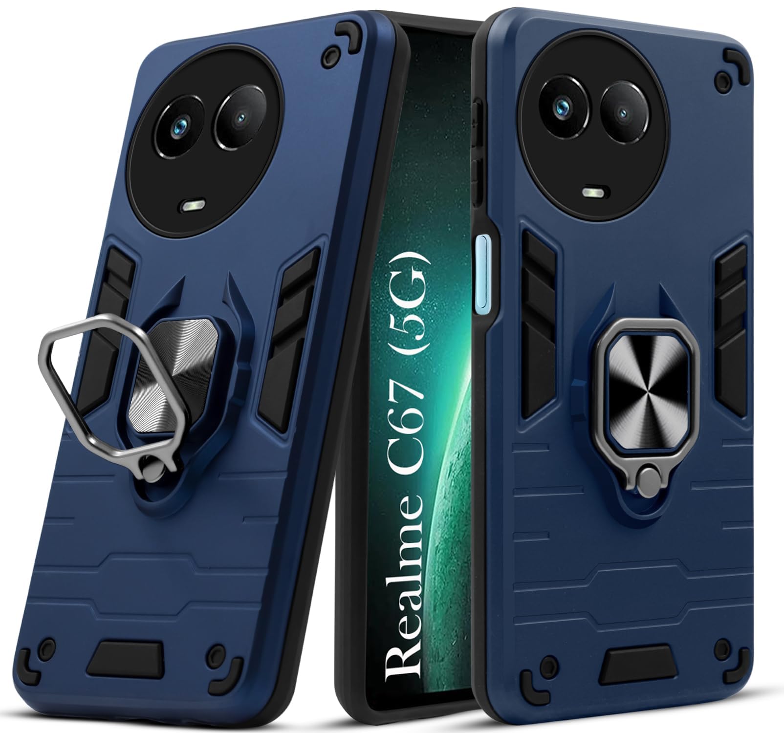 For Realme C67 Back Cover Case (Shockproof Polycarbonate Dual Layer Hybrid Armor)