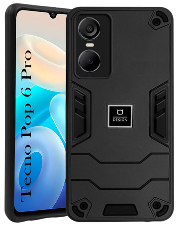 For Tecno Pop 6 Pro Back Cover Case (Lightweight Hybrid Shockproof Polycarbonate)