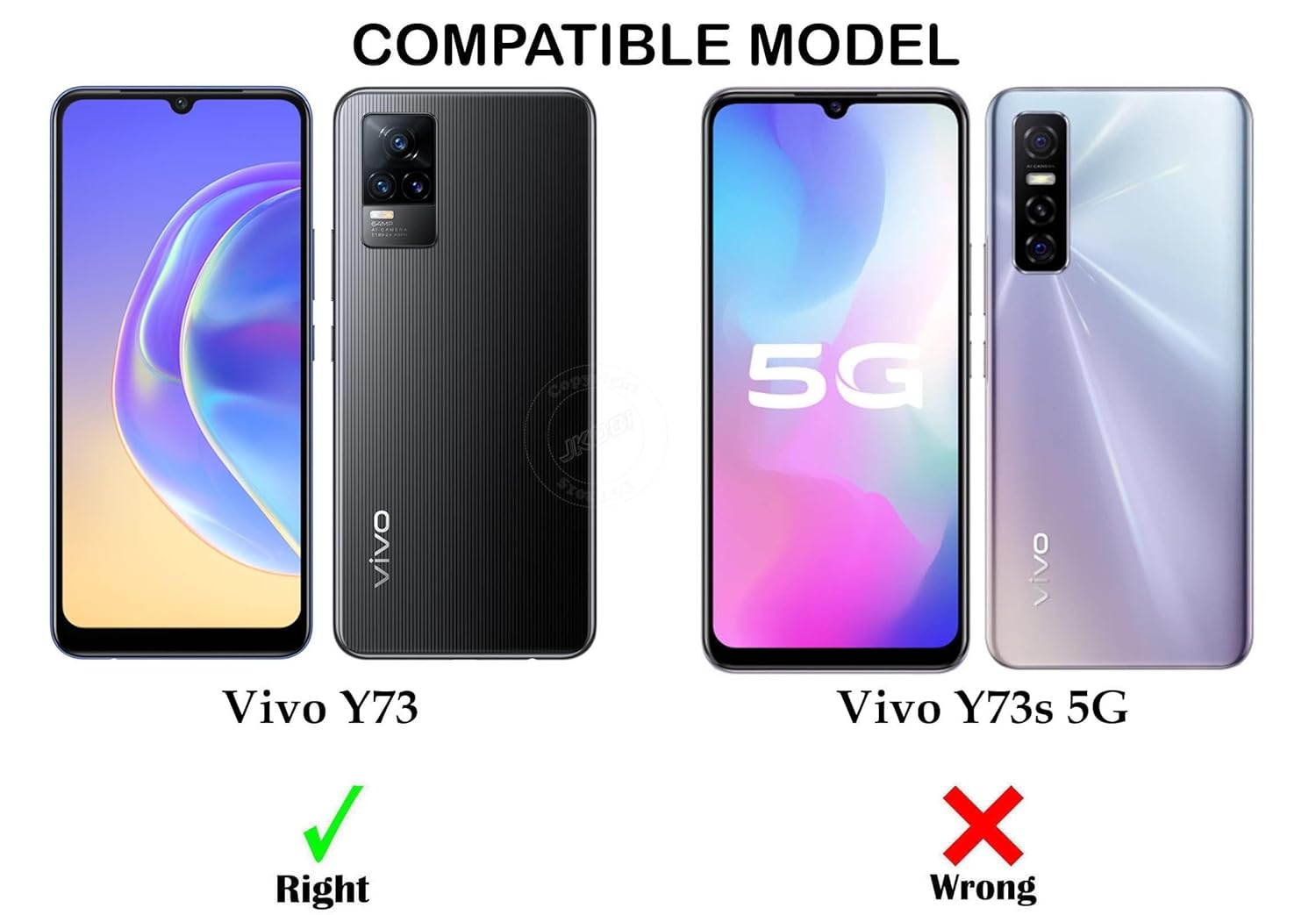 For Vivo Y73 Back Cover Case (Puffer Cushion Wave Design | Camera Protection)
