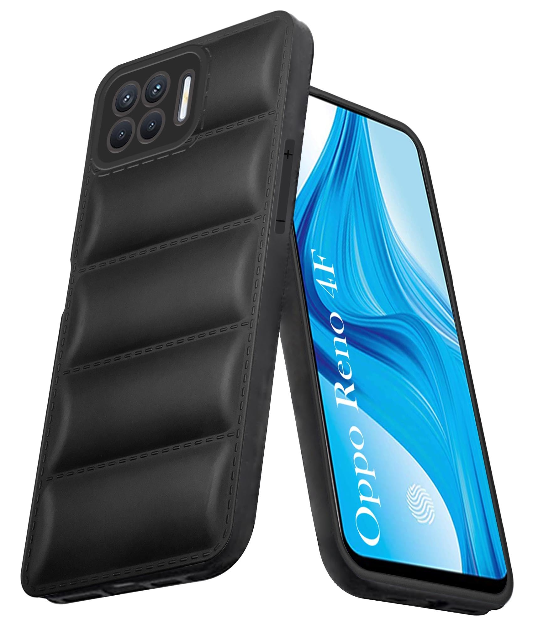 For Oppo Reno4 F | Reno 4F Back Cover Case (Puffer Cushion Wave Design | Camera Protection)