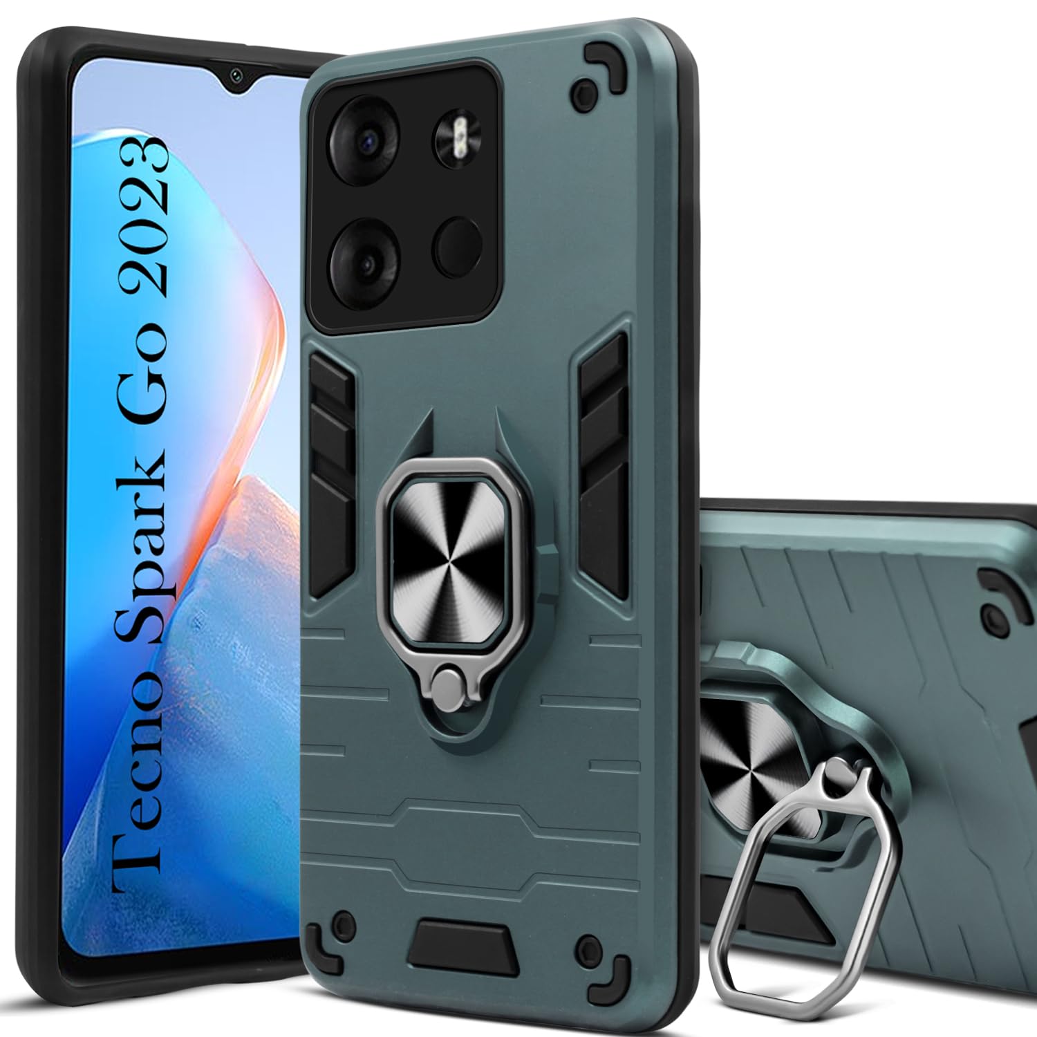 For Tecno Spark Go 2023 Back Cover Case (Shockproof Polycarbonate Dual Layer Hybrid Armor)