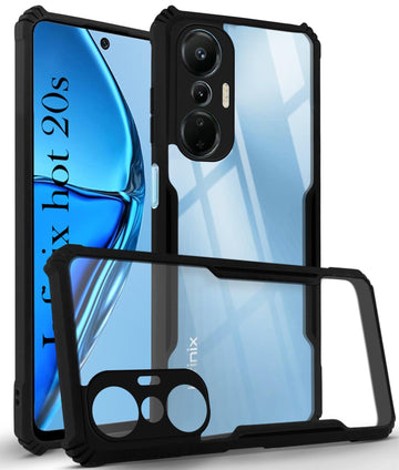 For Infinix Hot 20s Back Cover (Shockproof with Polycarbonate Clear Panel)