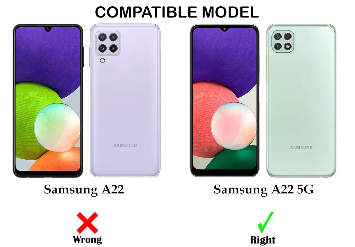 For Samsung Galaxy A22 5G Back Cover Case (Shockproof Hybrid Armor)