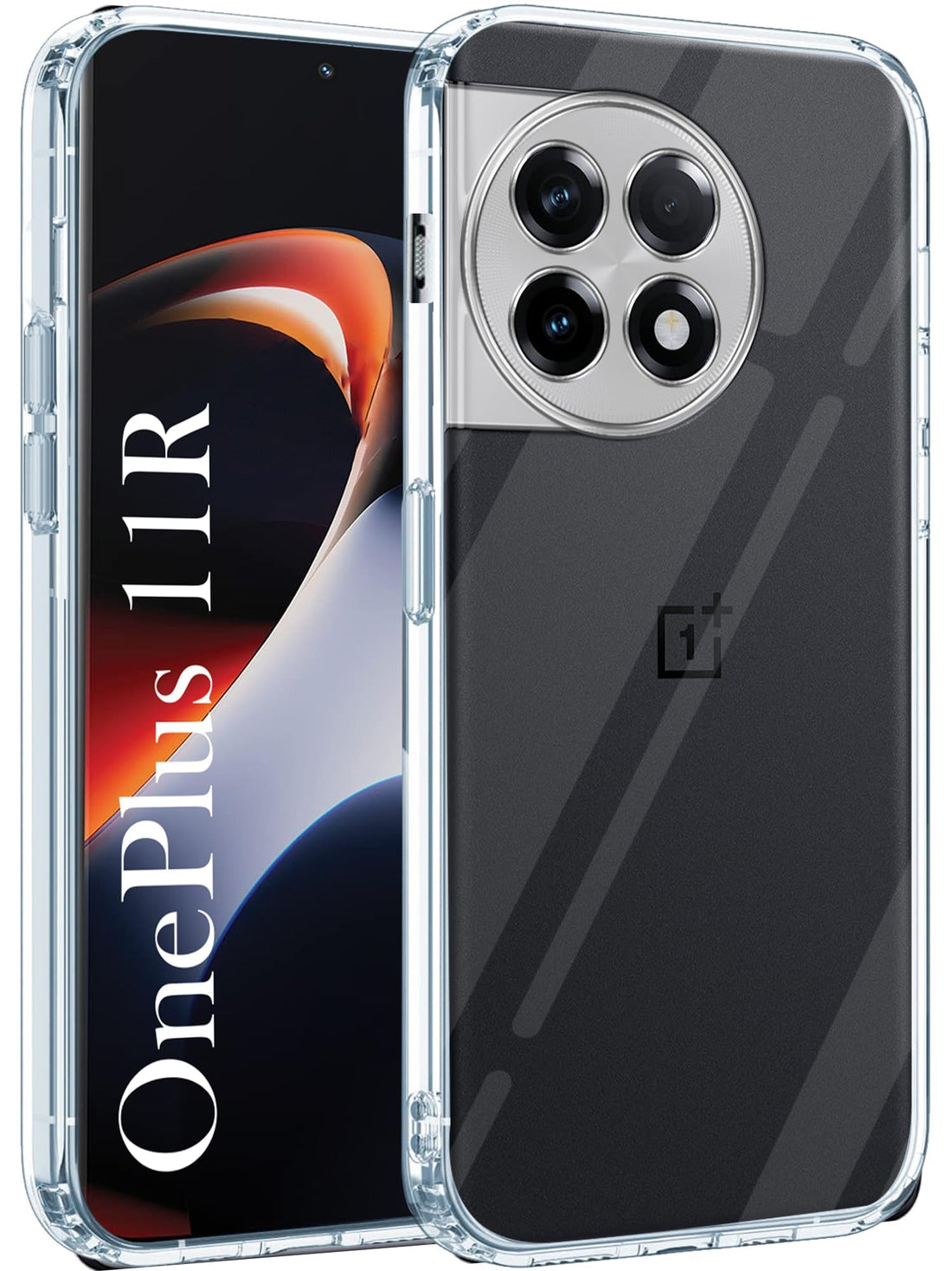 For OnePlus 11R Back Cover Case Silicone (Clear Shockproof Case with Camera Protection | Soft and Flexible | Transparent)