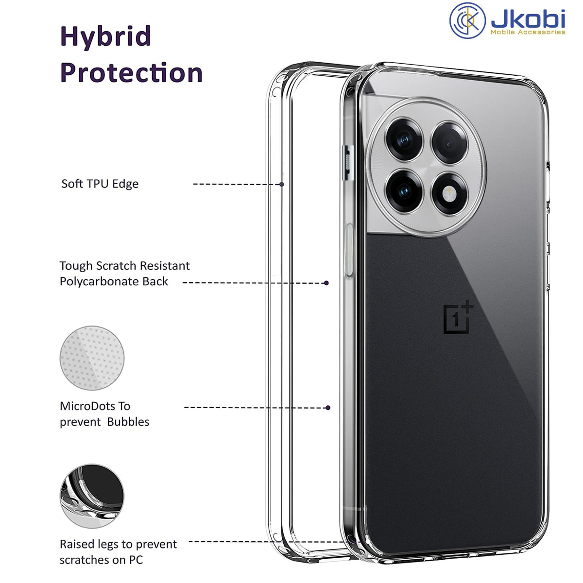 For OnePlus 11R Back Cover Case Silicone (Clear Shockproof Case with Camera Protection | Soft and Flexible | Transparent)