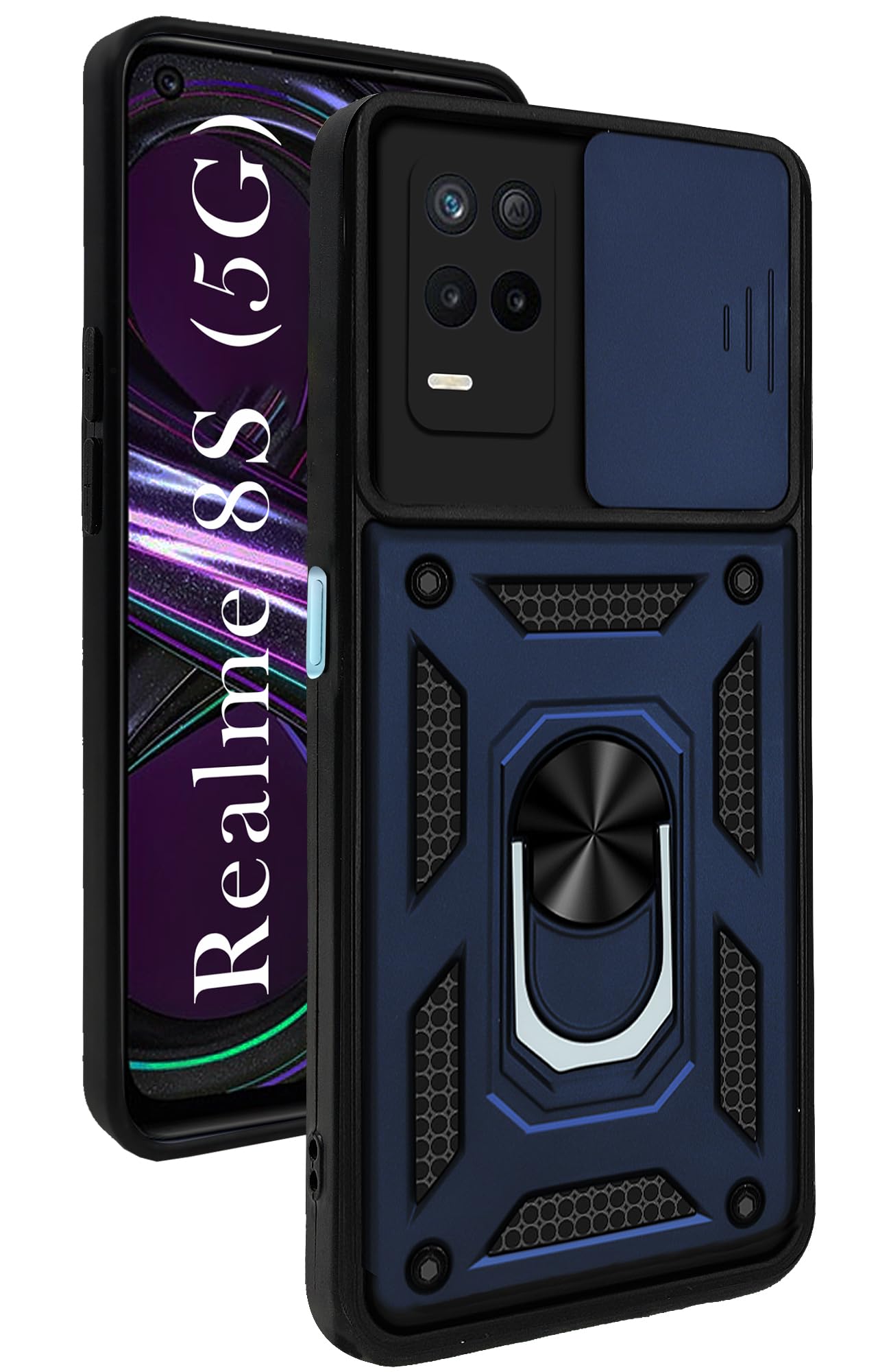 For Realme 8s 5G Back Cover Case (Hybrid Dual Armor Polycarbonate)
