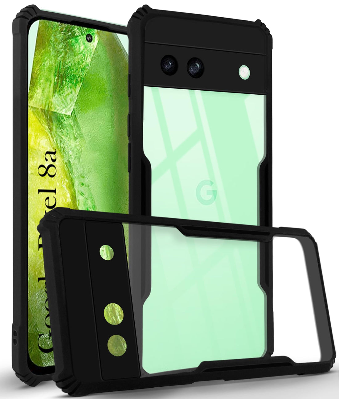 For Google Pixel 8a Back Case Cover (Polycarbonate Clear Panel)