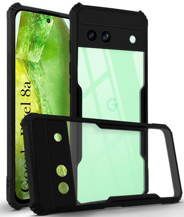 For Google Pixel 8a Back Case Cover (Polycarbonate Clear Panel)