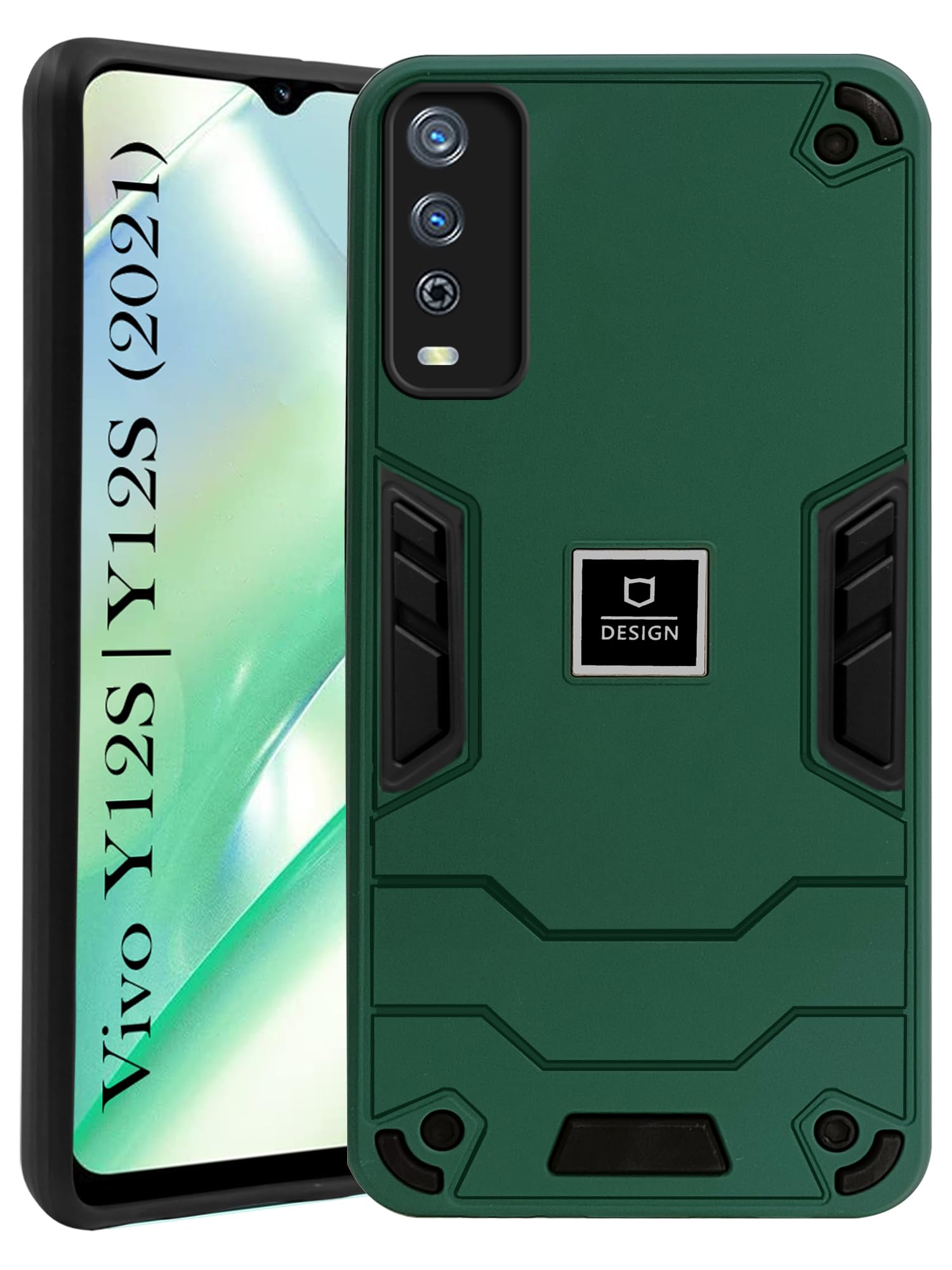 For Vivo Y12s | Y12s 2021 Back Cover Case (Lightweight Hybrid Armor Shockproof Polycarbonate)