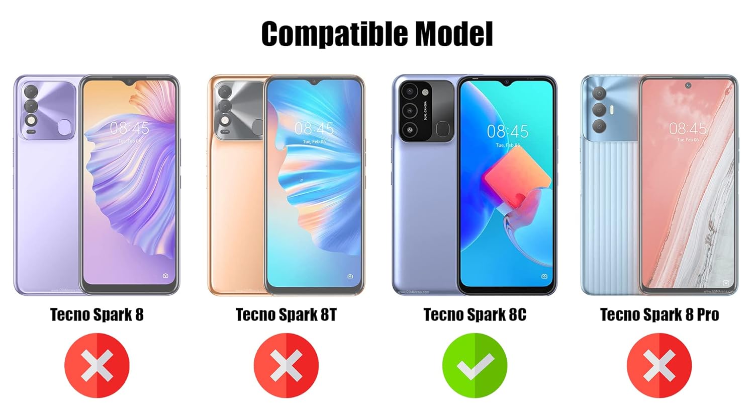 For Tecno Spark 8C Back Cover Case (Hybrid Dual Armor Polycarbonate)