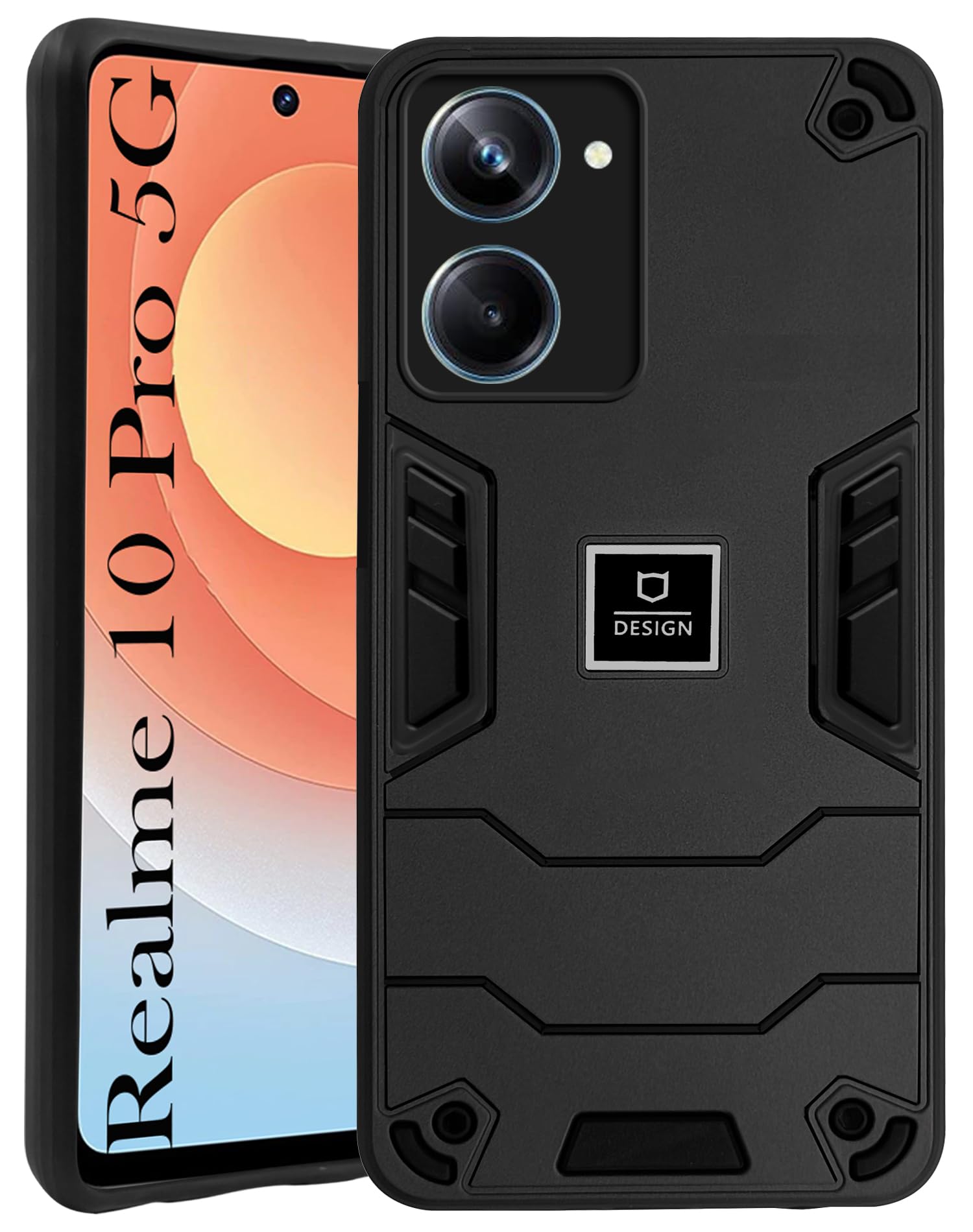 For Realme 10 Pro 5G Back Cover Case (Lightweight Hybrid Armor Shockproof Polycarbonate)
