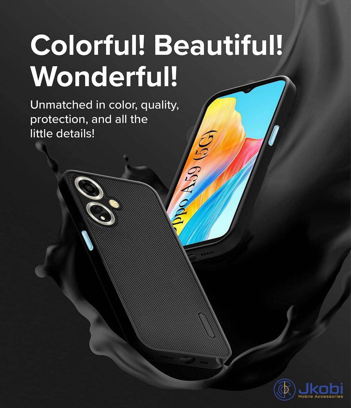 For Oppo A59 5G Back Cover Case Rubberised (Textured Grip Design| Micro-Fiber Cloth Inside | Slim and Light Weight | Soft Touch and Feel)