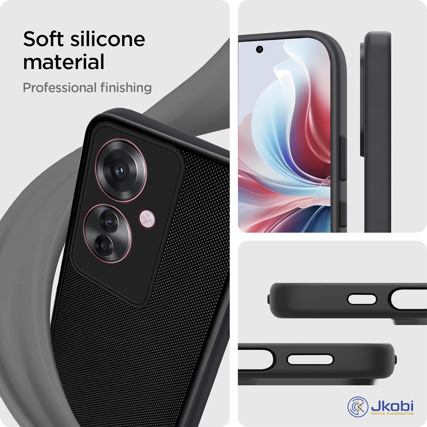 For Oppo F25 Pro 5G Back Cover Case Rubberised (Textured Grip Design| Micro-Fiber Cloth Inside | Slim and Light Weight | Soft Touch and Feel)