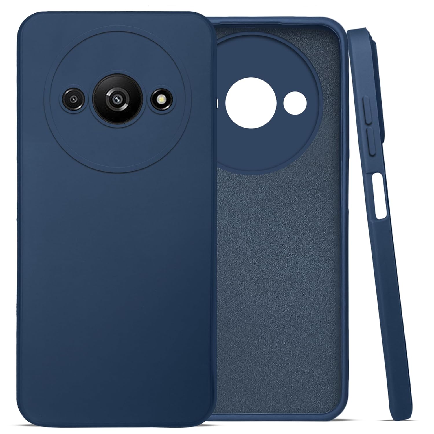 For Xiaomi Redmi A3 Back Cover Case (Matte Finish Silicone with Inside Fiber Cloth)