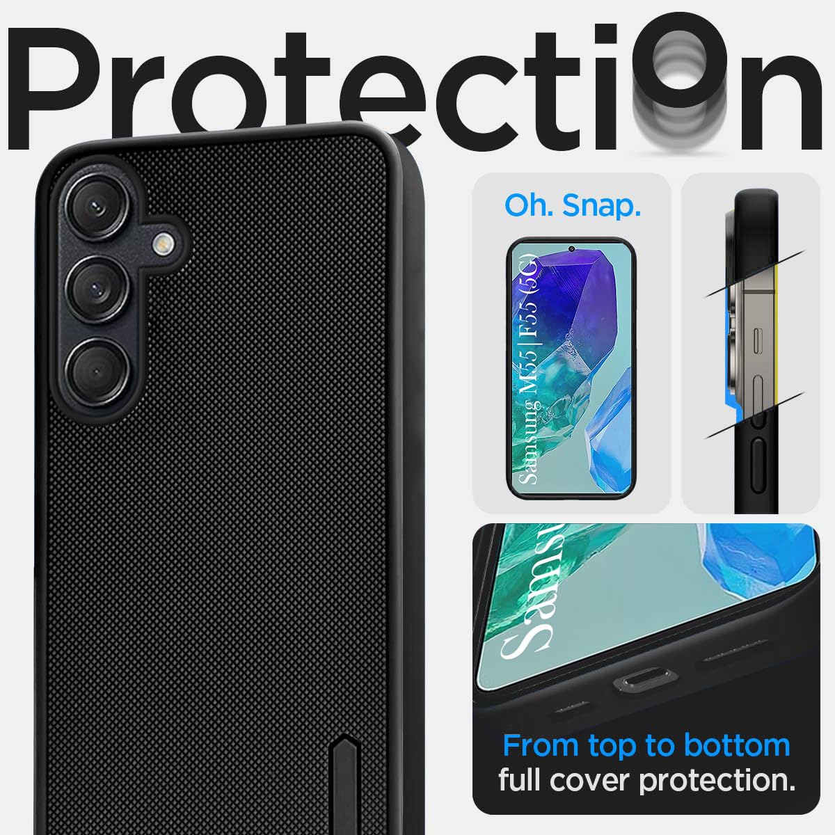 For Samsung Galaxy M55 5G | F55 5G | M55s 5G Back Cover Case Rubberised (Textured Grip Design| Micro-Fiber Cloth Inside | Slim and Light Weight | Soft Touch and Feel)